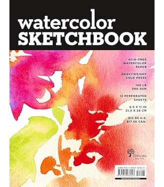 Watercolor Sketchbook - Large Black Fliptop Spiral (Landscape)  - Paperback