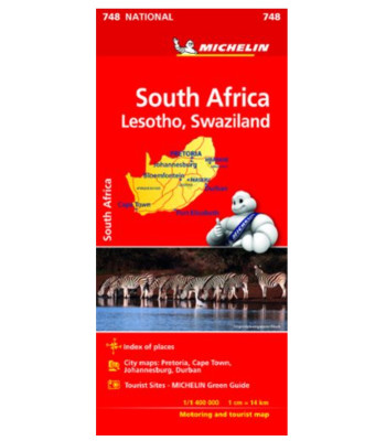 South Africa: Lesotho, Swaziland Motoring and Tourist Map (748 National)