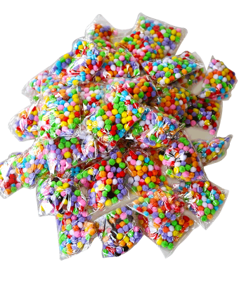 Assorted 8mm Mixed Color Soft Fluffy Pom Poms