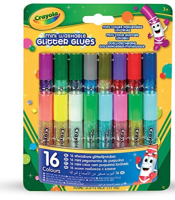 Mini Washable Glitter Glue x 16 Crayola