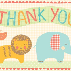 Playful Animals Parcel Thank You Notes- Boxed Set