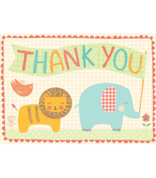 Playful Animals Parcel Thank You Notes- Boxed Set
