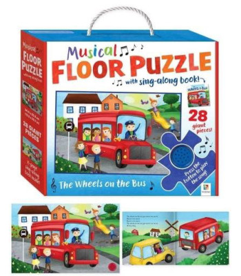 The Wheels On The Bus: 28 Piece Musical Floor Puzzle with Sing-Along Book